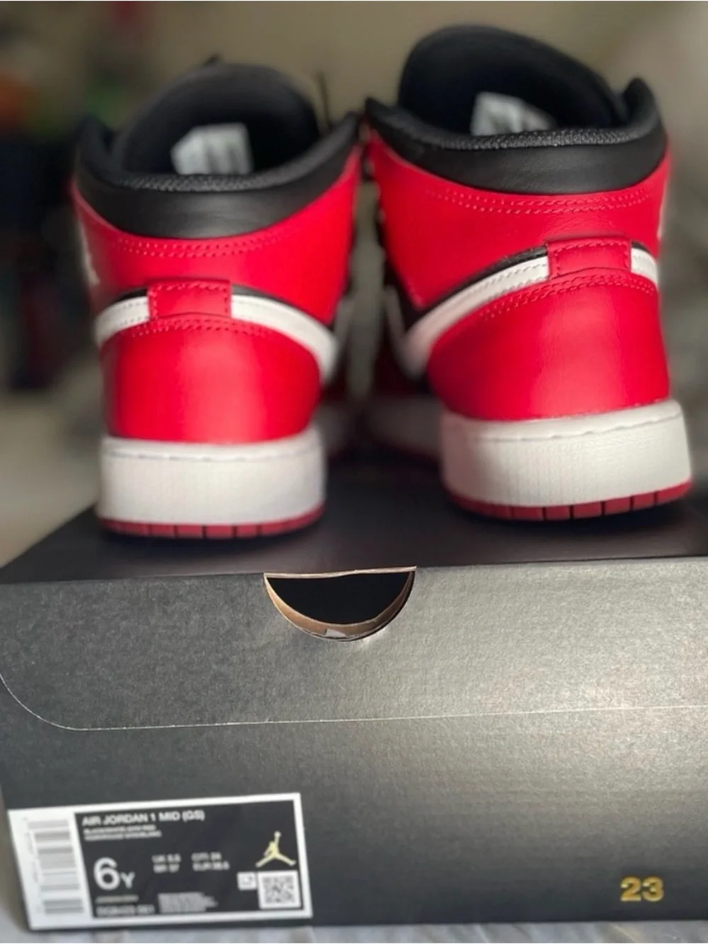 Nike Kids Red, Black & White High-Top Sneakers